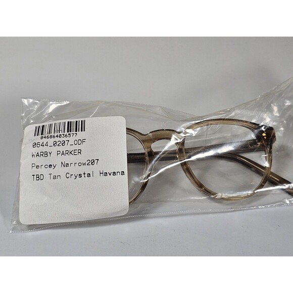 Warby Parker Women's Eyeglass Frames Percey Narrow 207 Tan Crystal 47-18 140 New - Picture 16 of 16